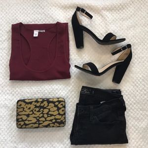 Maroon Razor Back Tank Top